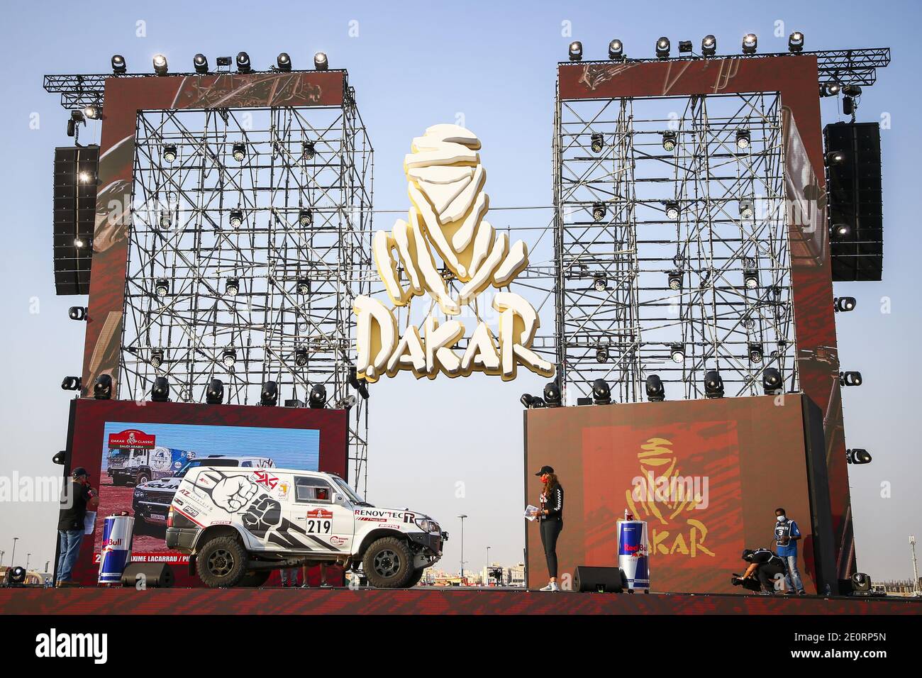 #219 Lacarrau Maxime (fra), Quemin Pierre Louis (fra), Toyota, Laccarrau/Quemin, Dakar Classic, action pendant le Dakar 2021as Prologue et de commencer la cérémonie de podium à Djeddah, Arabie Saoudite le 2 janvier 2021 - photo Julien Delfosse / DPPI / LM Banque D'Images