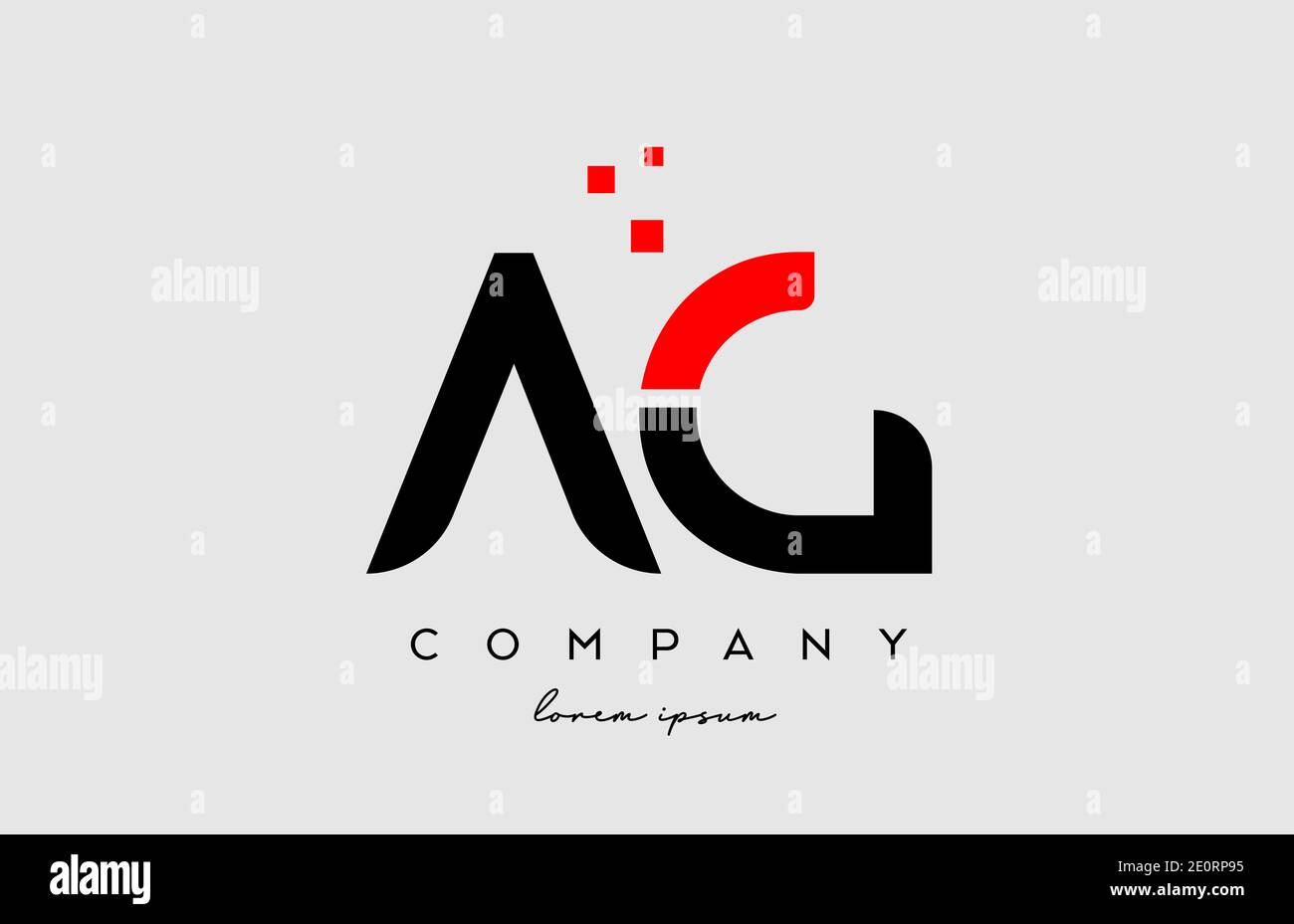 Noir rouge AG UNE combinaison d'icônes de lettre G logo. Conception pour l'entreprise et les entreprises Illustration de Vecteur