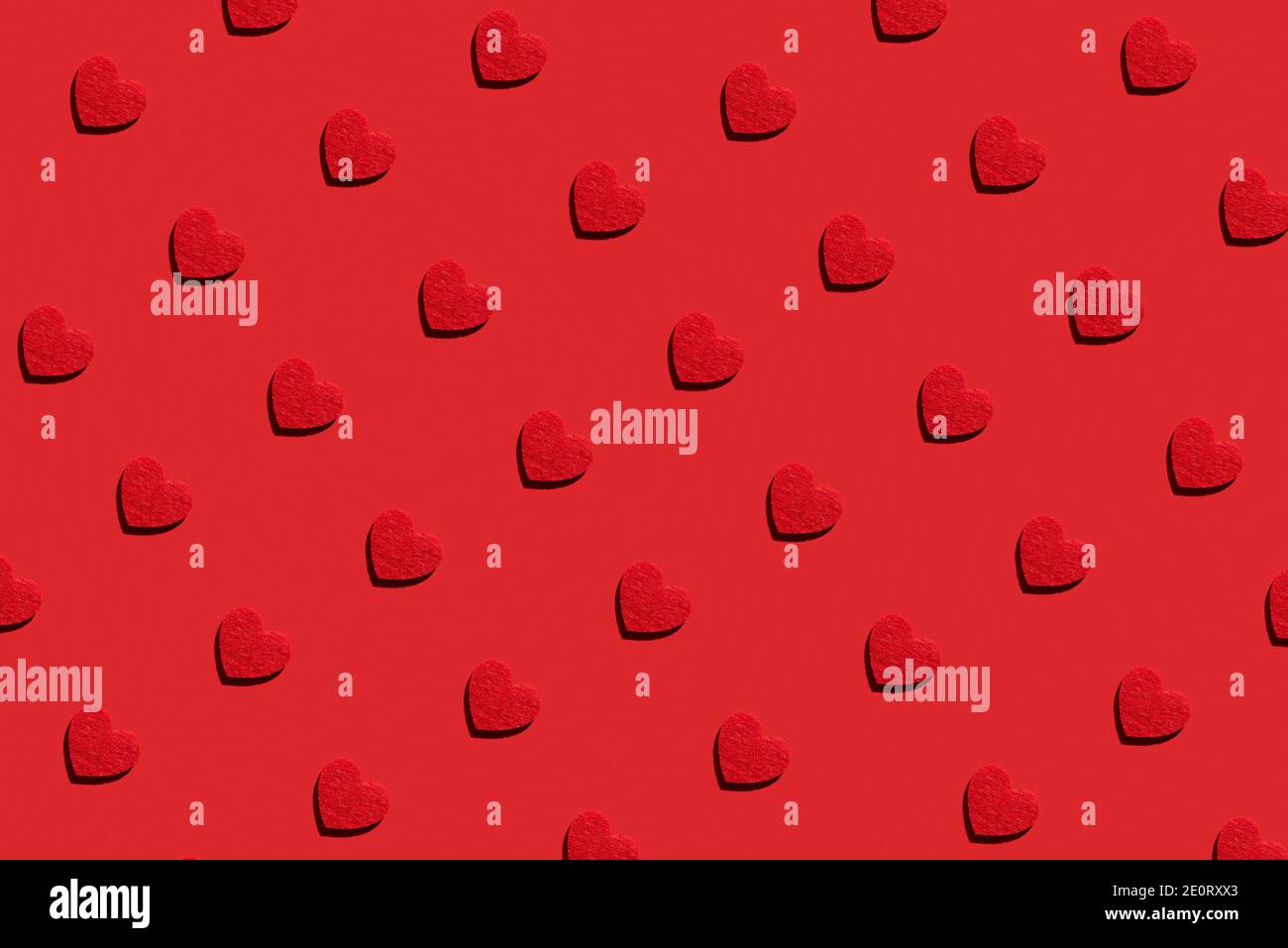 Abstrait Saint Valentin motif de coeur de couleur rouge Banque D'Images