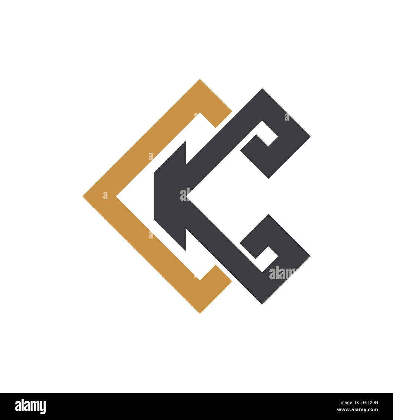 Motif abstrait et créatif avec logo représentant une lettre. Logo kc avec lettre liée. Illustration de Vecteur
