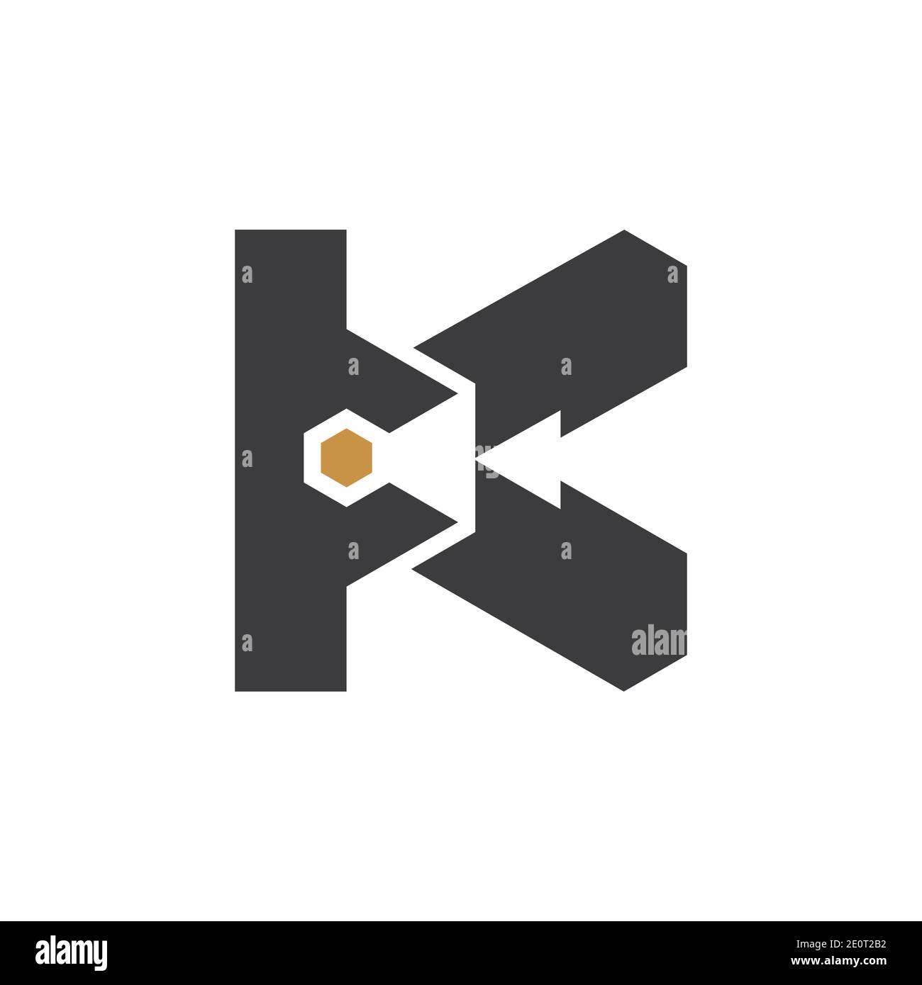 Motif abstrait et créatif avec logo représentant une lettre. Logo kc avec lettre liée. Illustration de Vecteur
