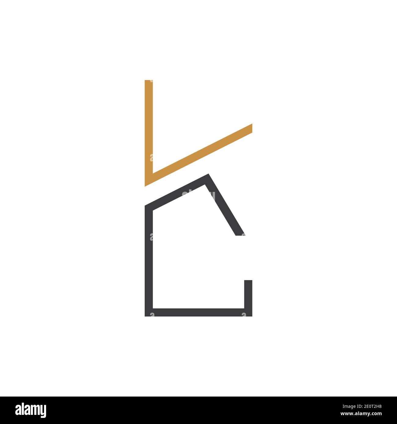 Motif abstrait et créatif avec logo représentant une lettre. Logo kc avec lettre liée. Illustration de Vecteur