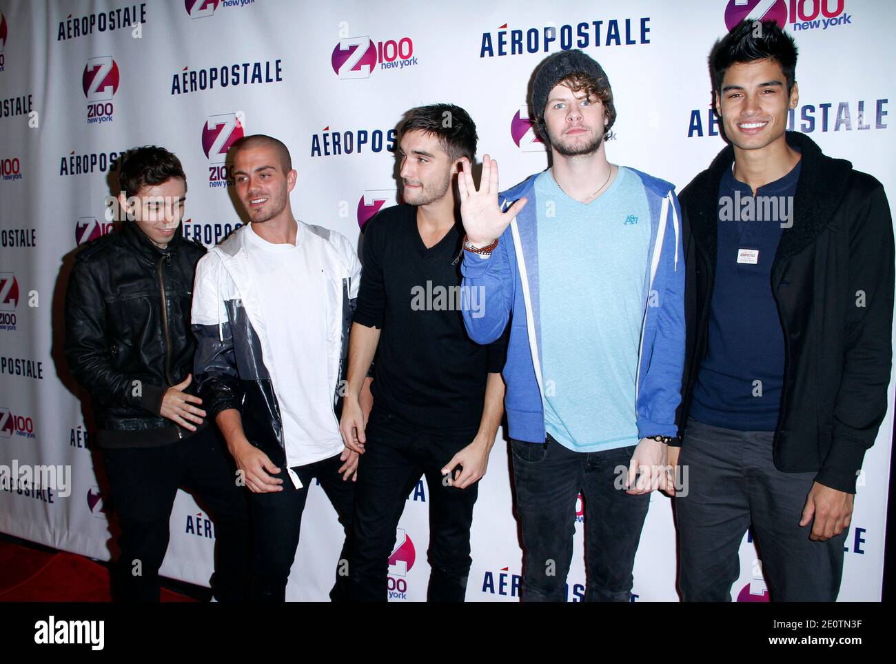 The Wanted assistez au match de lancement du Z100 Jingle ball 2012 à Aeropostale Times Square à New York City, NY, USA, le 19 octobre 2012. Photo de Donna Ward/ABACAPRESS.COM Banque D'Images