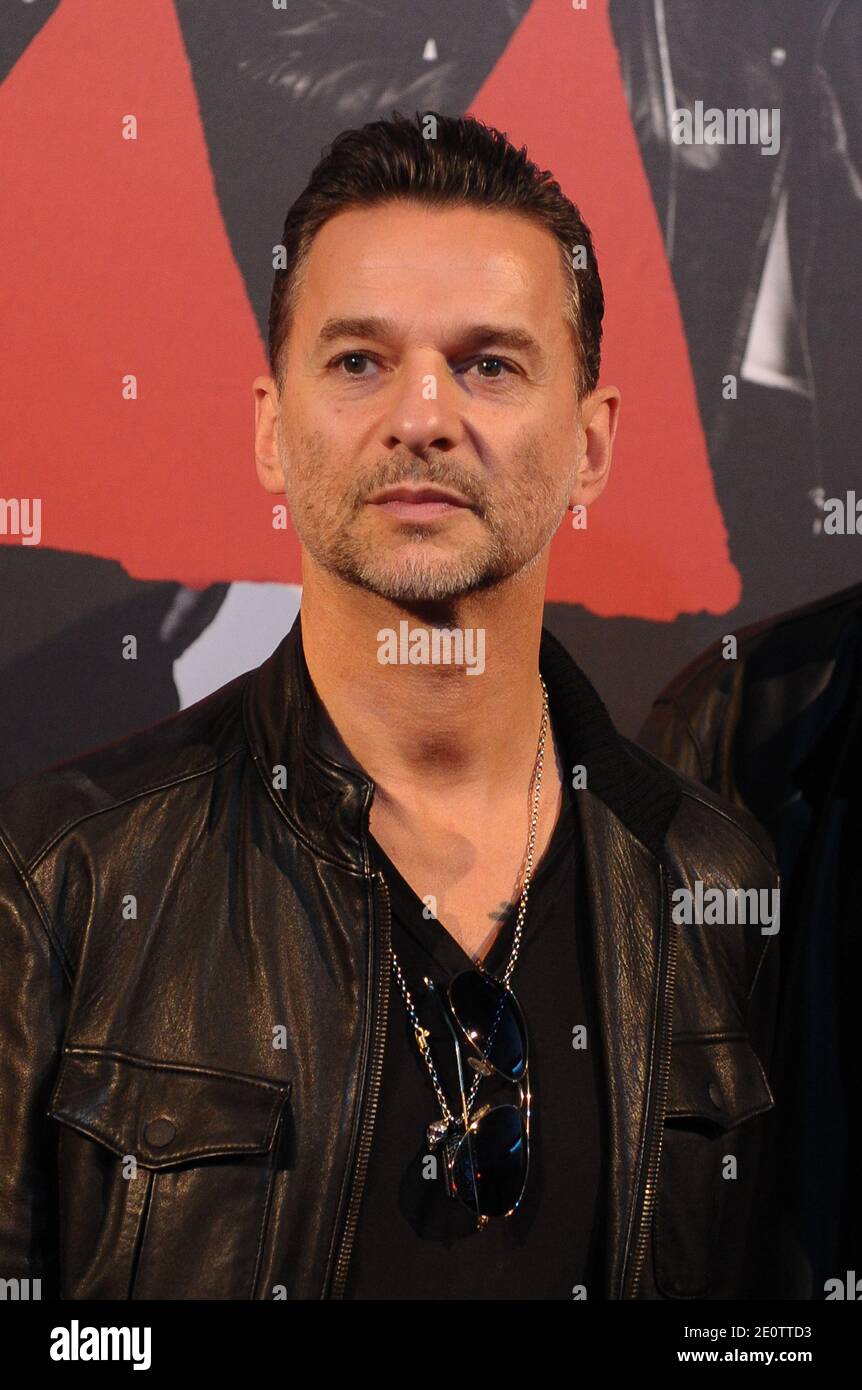 Le British Band Depeche mode (Dave Gahan, Martin Gore et Andy Fletcher) donne une conférence de presse pour annoncer leur tournée mondiale 2013, à Paris, en France, le 23 octobre 2012. Photo de Christophe Guibbbaud/ABACAPRESS.COM Banque D'Images