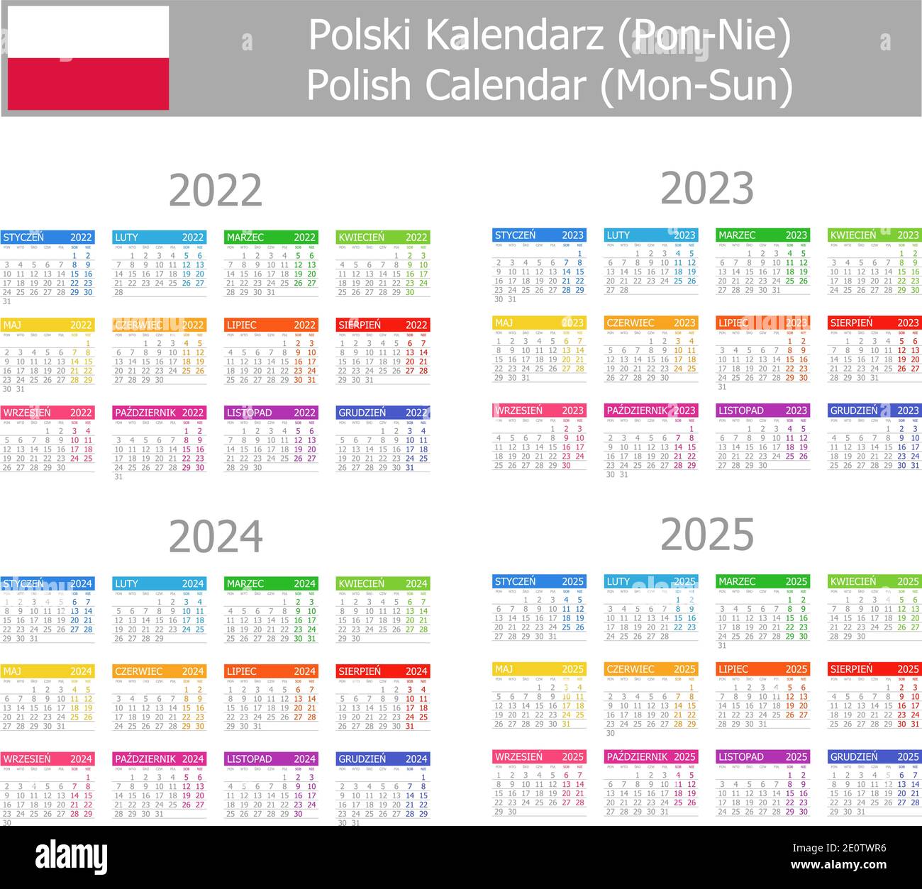 Calendrier 2023 et 2024 et 2025 Banque de photographies et d’images à