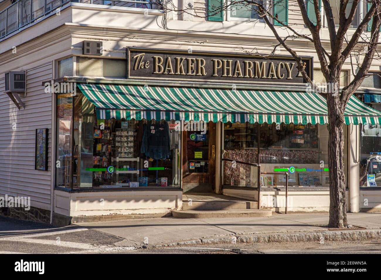 La Baker Pharmacy à Shelburne Falls, Massachusetts Banque D'Images