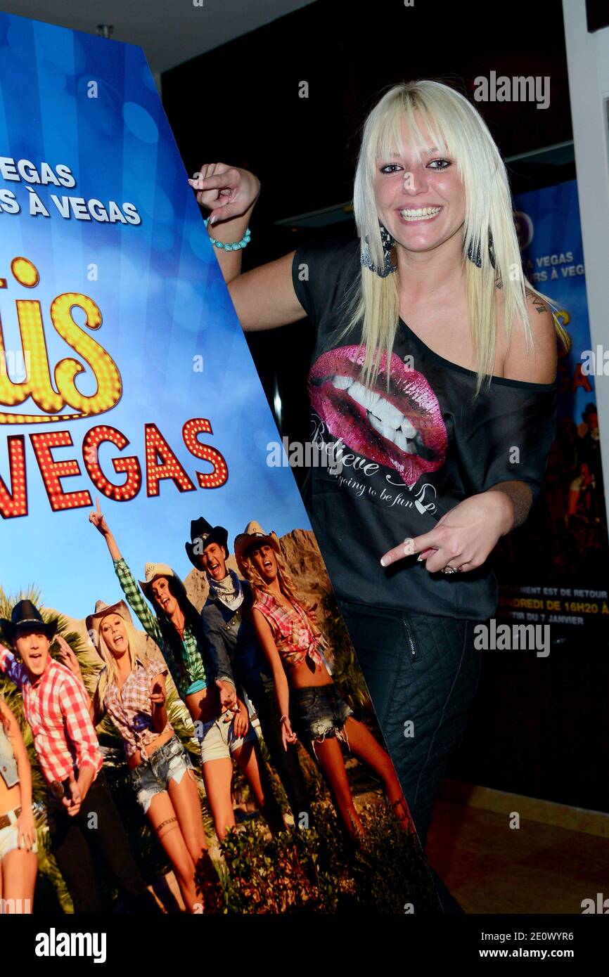 Les Chtis A Las Vegas Tressia participe à une conférence de presse pour le spectacle de  télé-réalité « les CH'tis a Las Vegas » qui s'est tenu à l'Elysee Lounge à  Paris, France, le 13 décembre 2012.