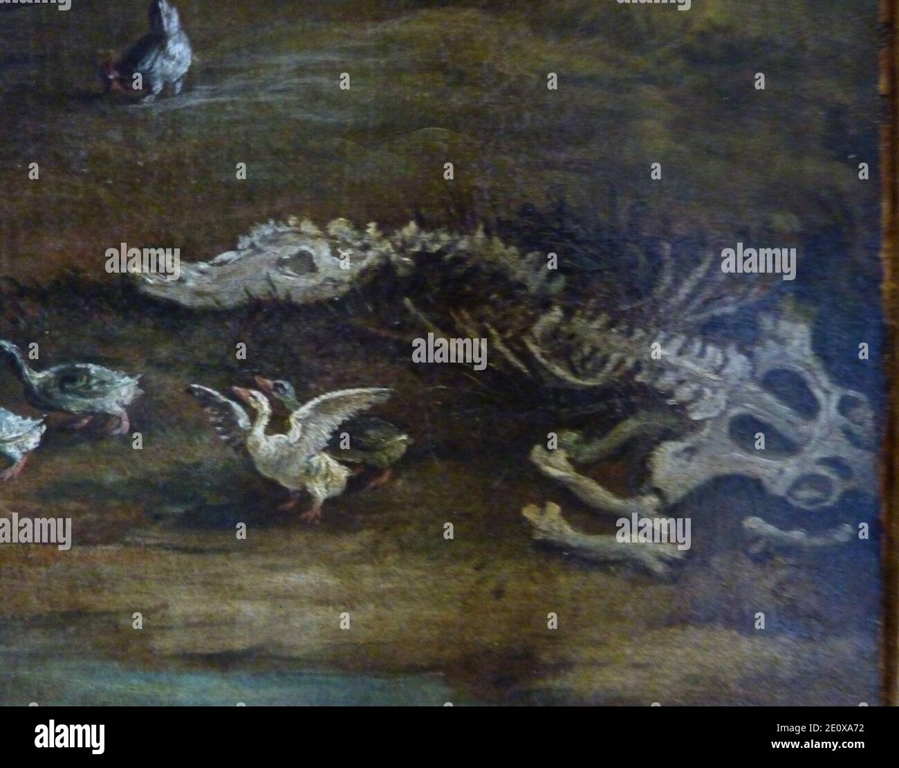 Les pèlerins d'Emmaüs par Paul Bril - détail os. Banque D'Images