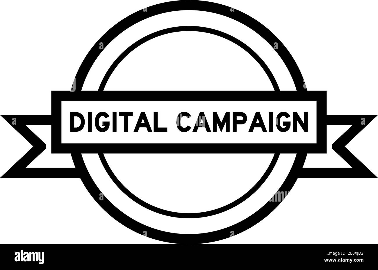 Bandeau rond d'étiquettes vintage de couleur noire avec mot Digital  campagne sur fond blanc Image Vectorielle Stock - Alamy