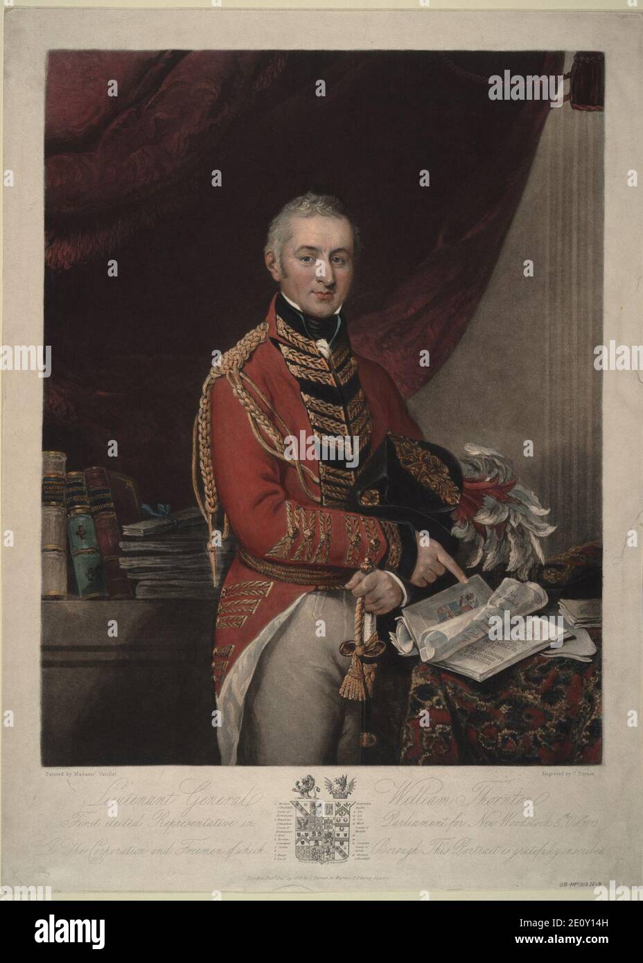 Lieutenant général William Thornton (1763-1841) par Charles Turner, d'après Madame Varillat. Banque D'Images