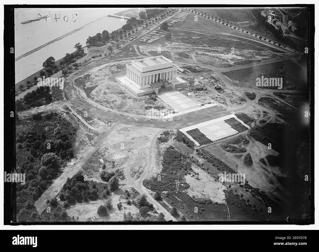 MÉMORIAL LINCOLN. EN CONSTRUCTION. VUE AÉRIENNE Banque D'Images