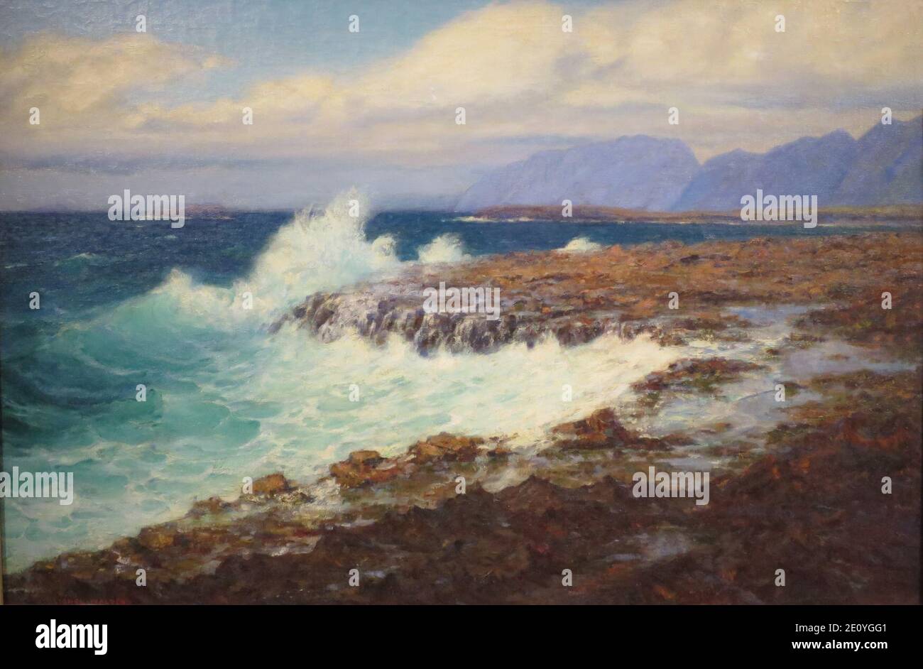 Lionel Walden (1861-1933) - vue sur la mer--Windward Hawaii, ca. 1920, 78 x 117 cm, huile sur toile. Banque D'Images