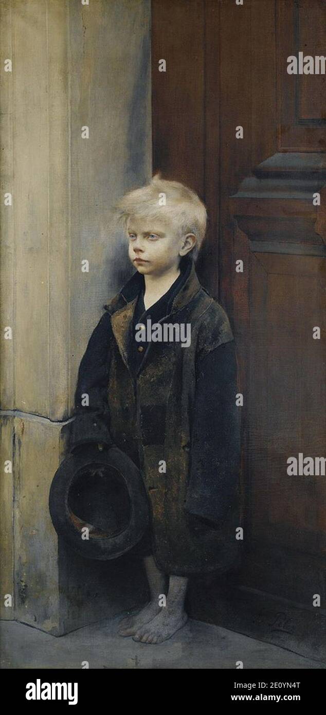 Petit mendiant par Fernand Pelez. Banque D'Images