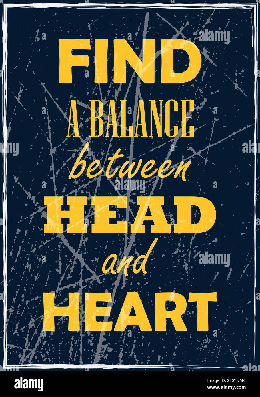 Trouvez Un Equilibre Entre La Motivation Tete Et Coeur Citation Vector Concept Positif Image Vectorielle Stock Alamy