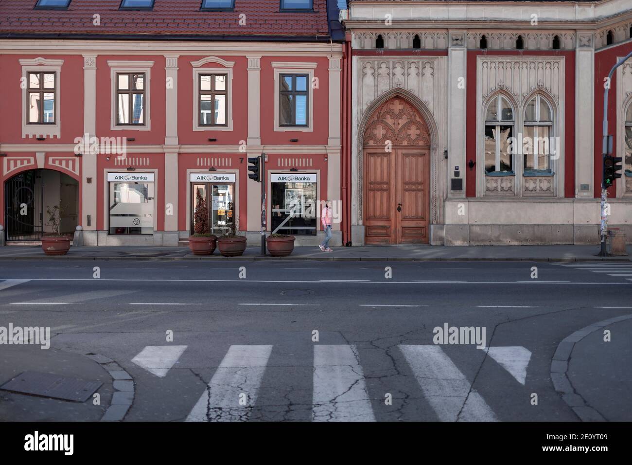 Belgrade, Serbie, 1er janvier 2021 : vue sur la rue Glavna à Zemun Banque D'Images