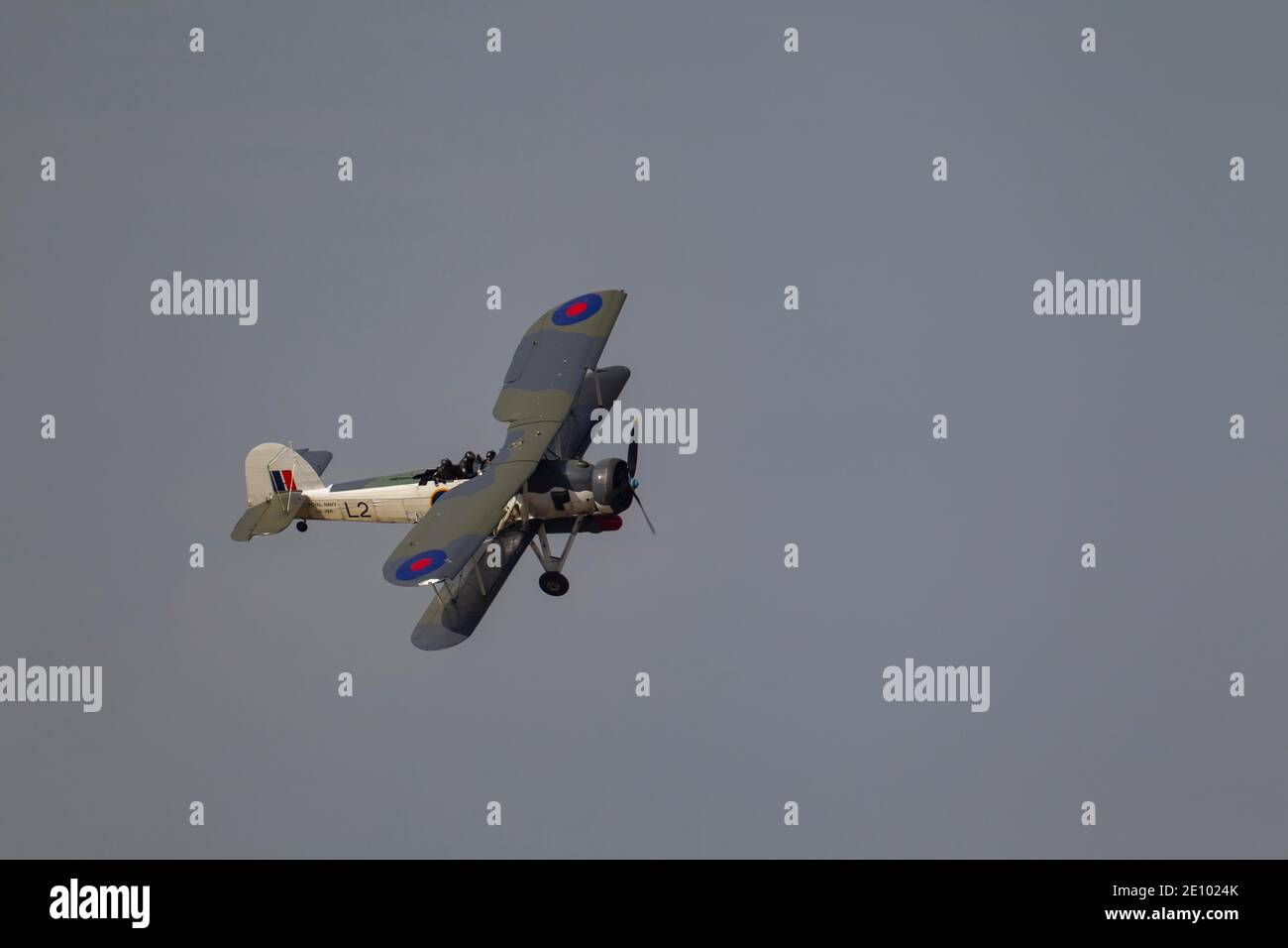 Fairey Swordfish en vol dans les marquages de la Marine royale, Cambridgeshire, Angleterre, Royaume-Uni, Europe Banque D'Images