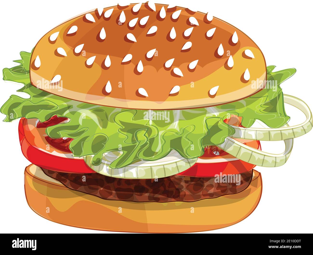 Grand hamburger Vector colorfull sur n'importe quel fond Illustration de Vecteur