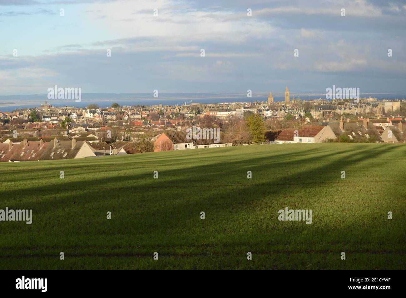 Une tempête de grêle surfe St Andrews, Fife, 3 janvier 2020 Banque D'Images