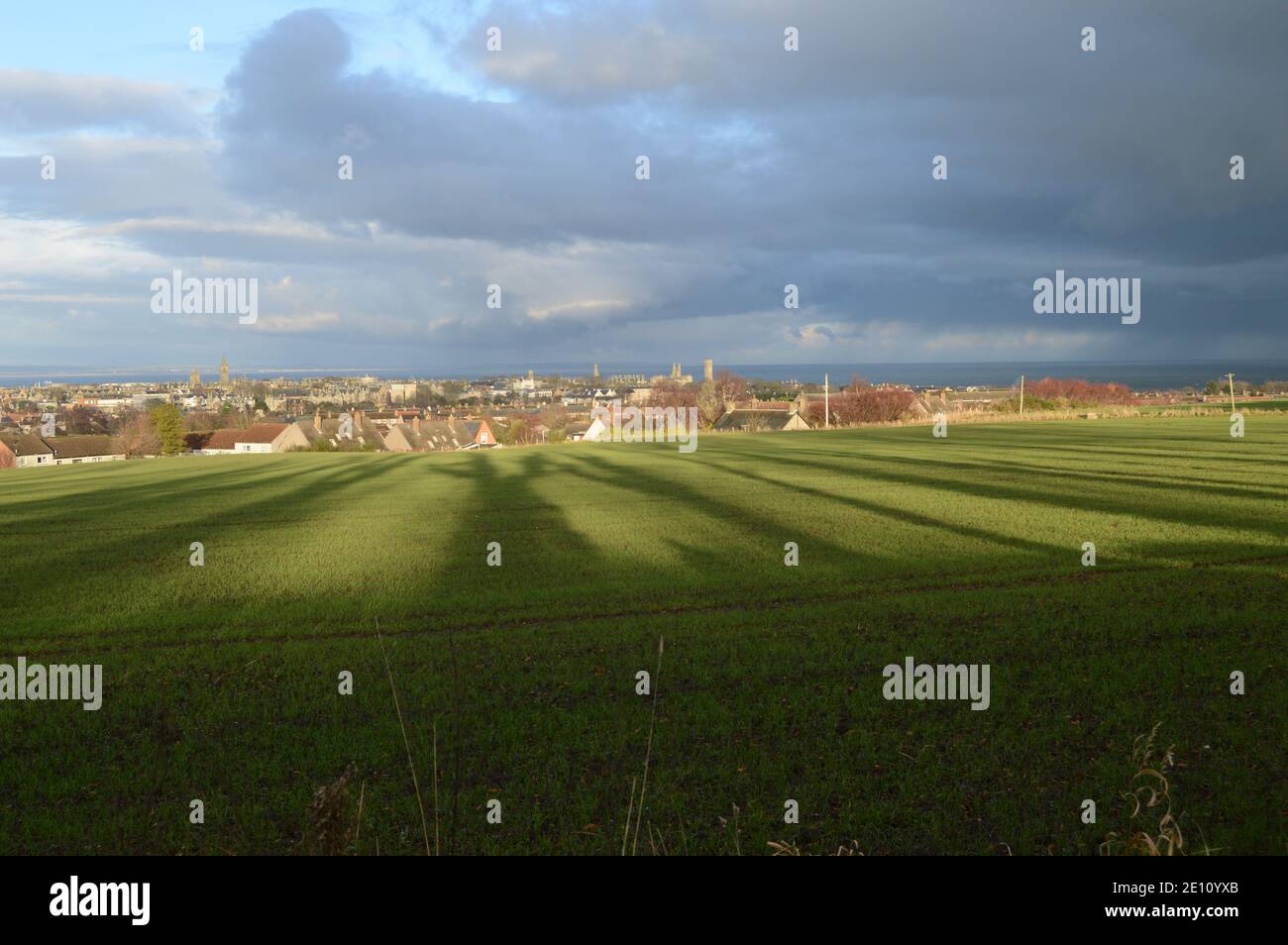 Une tempête de grêle surfe St Andrews, Fife, 3 janvier 2020 Banque D'Images