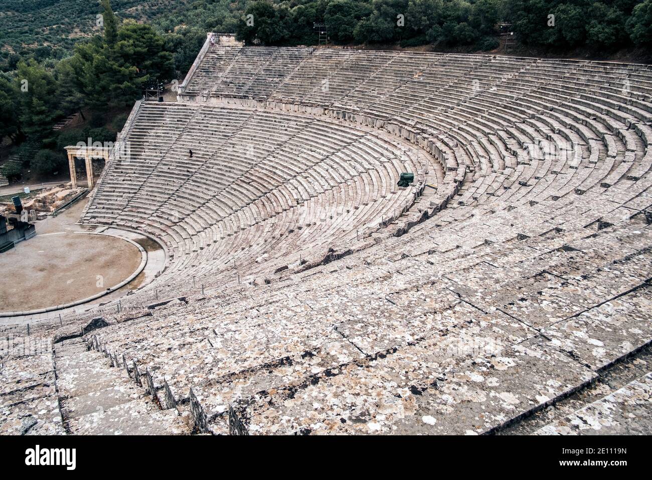 Grand théâtre ancien d'Épidaure, Péloponnèse, Grèce. Banque D'Images