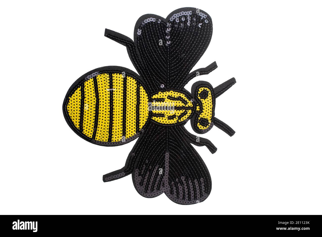 Cellule de séquin d'abeille isolée sur fond blanc Banque D'Images