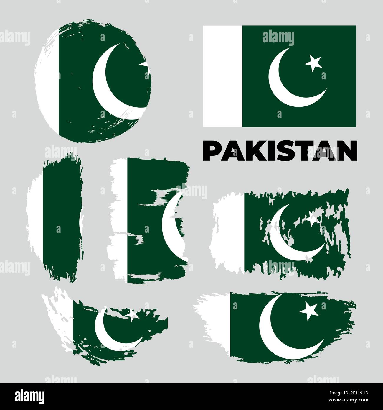 Le drapeau pakistanais grunge fond de pinceau. Illustration du stock vectoriel. Illustration de Vecteur