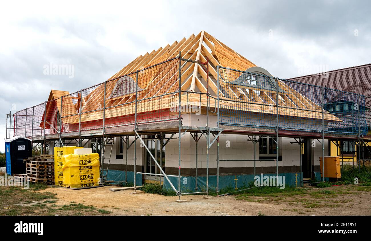 Nouvelle construction d'UNE maison individuelle dans le nord de l'Allemagne Banque D'Images