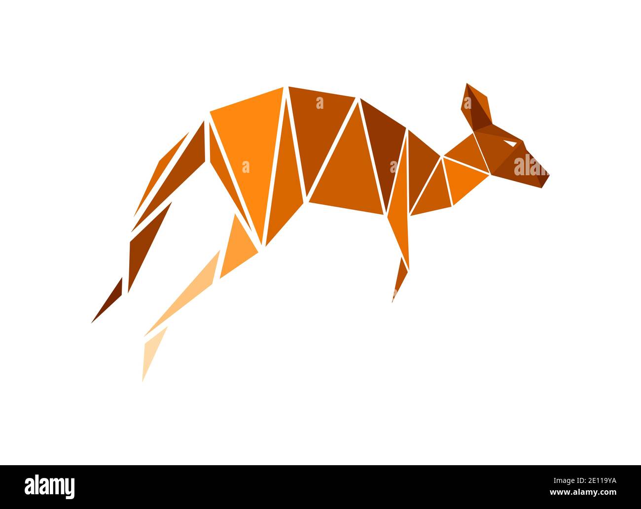 Kangoroo vectoriel de style poly bas Illustration de Vecteur