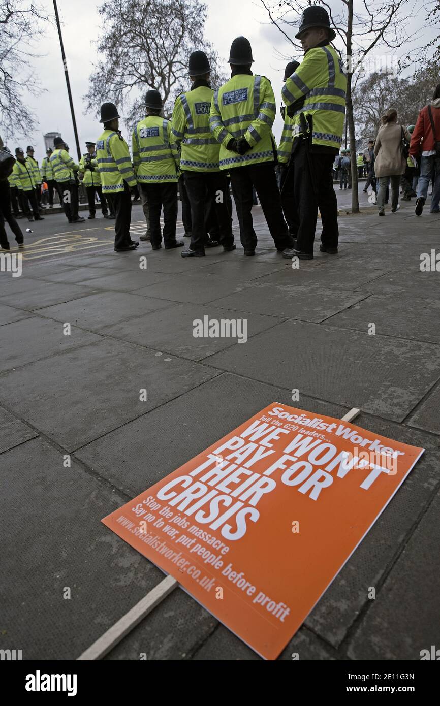 Protestation contre le capitalisme mars 2009 Londres Banque D'Images