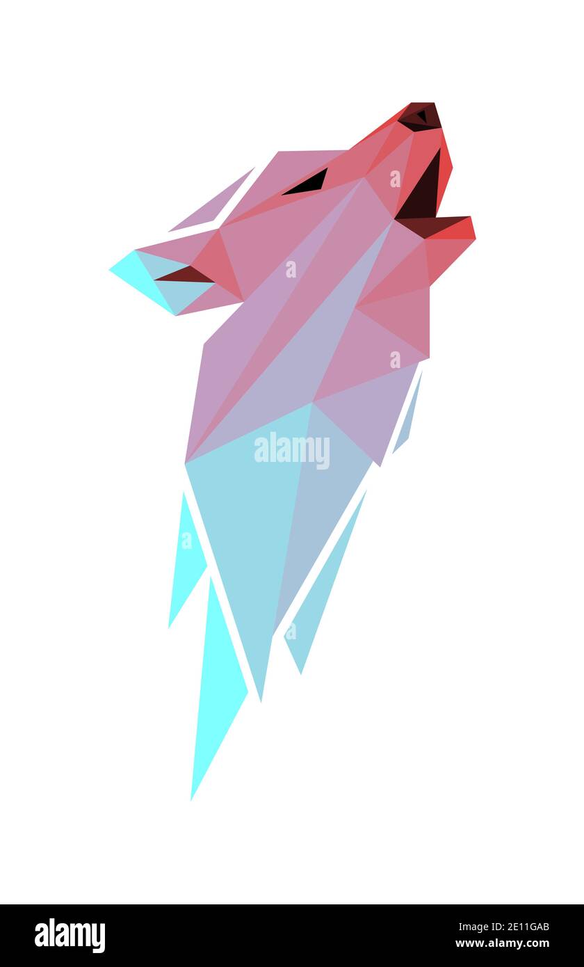 Loup vectoriel de style poly bas Illustration de Vecteur