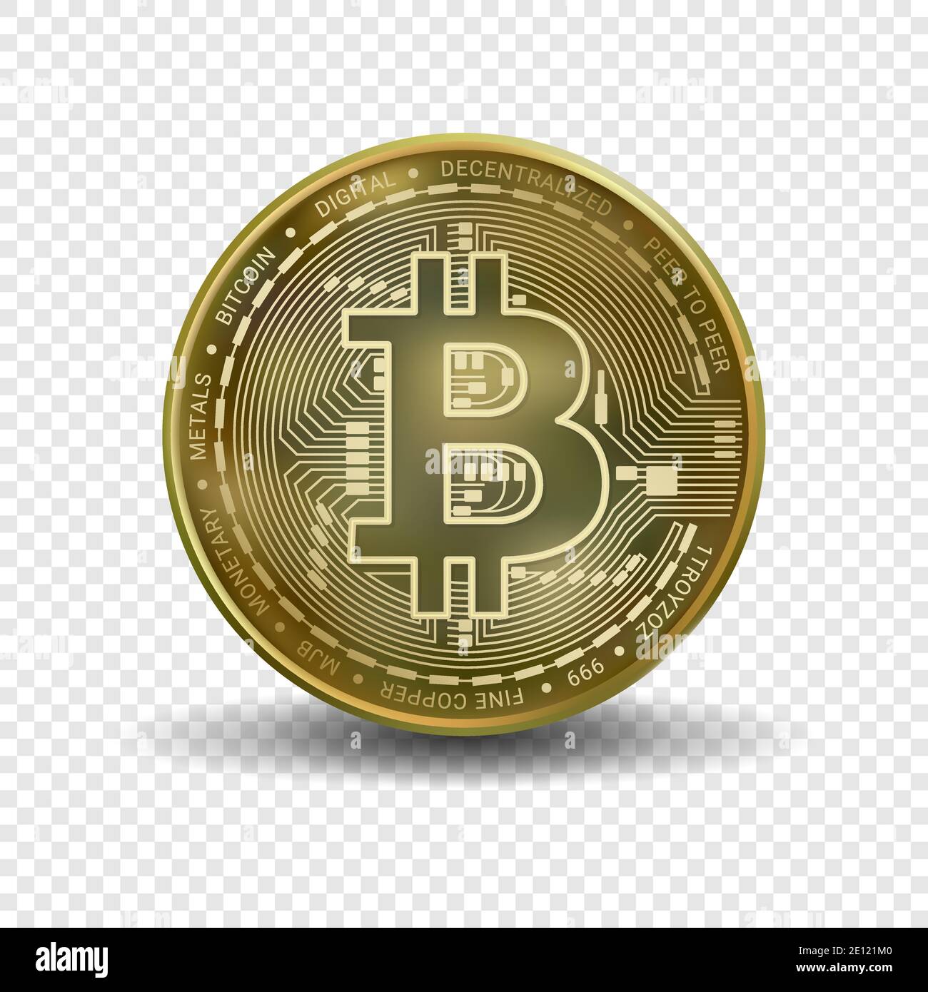 Argent Bitcoin isolé sur fond transparent. Technologie Golden Bitcoin  blockchain pour crypto-monnaie. Illustration vectorielle 3d réaliste Image  Vectorielle Stock - Alamy