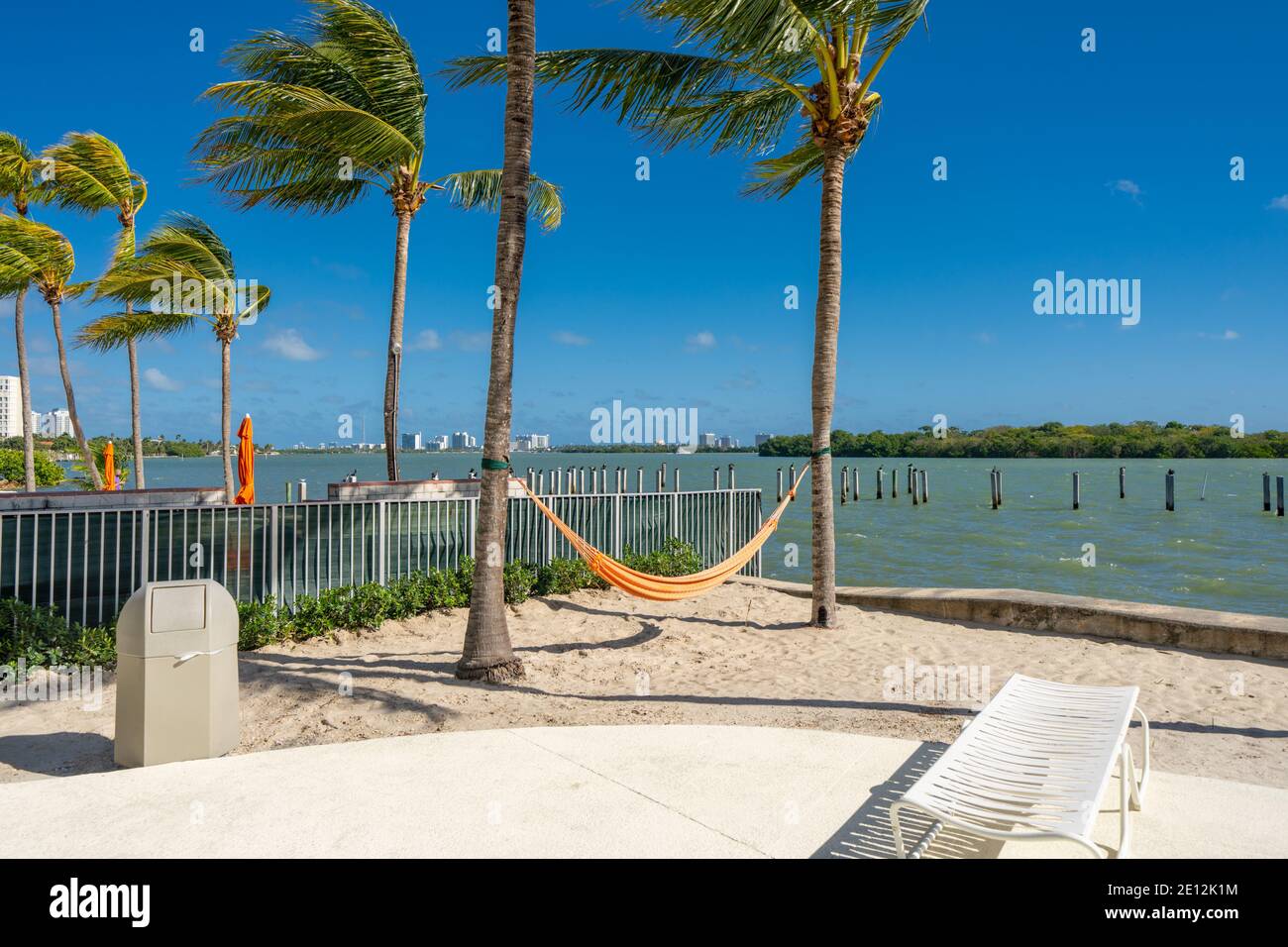 Scène surplombant la baie de Miami Biscayne Banque D'Images