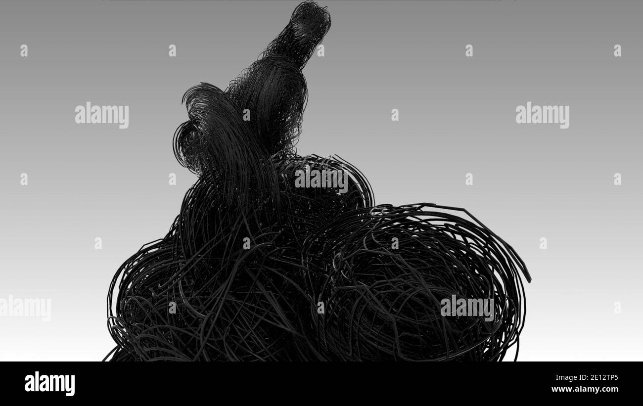 Câbles à fibres optiques sombres, câbles torsadés multiples ou hyper réalistes isolés sur fond gris clair, concept technologique et industriel, 4k Hi Banque D'Images