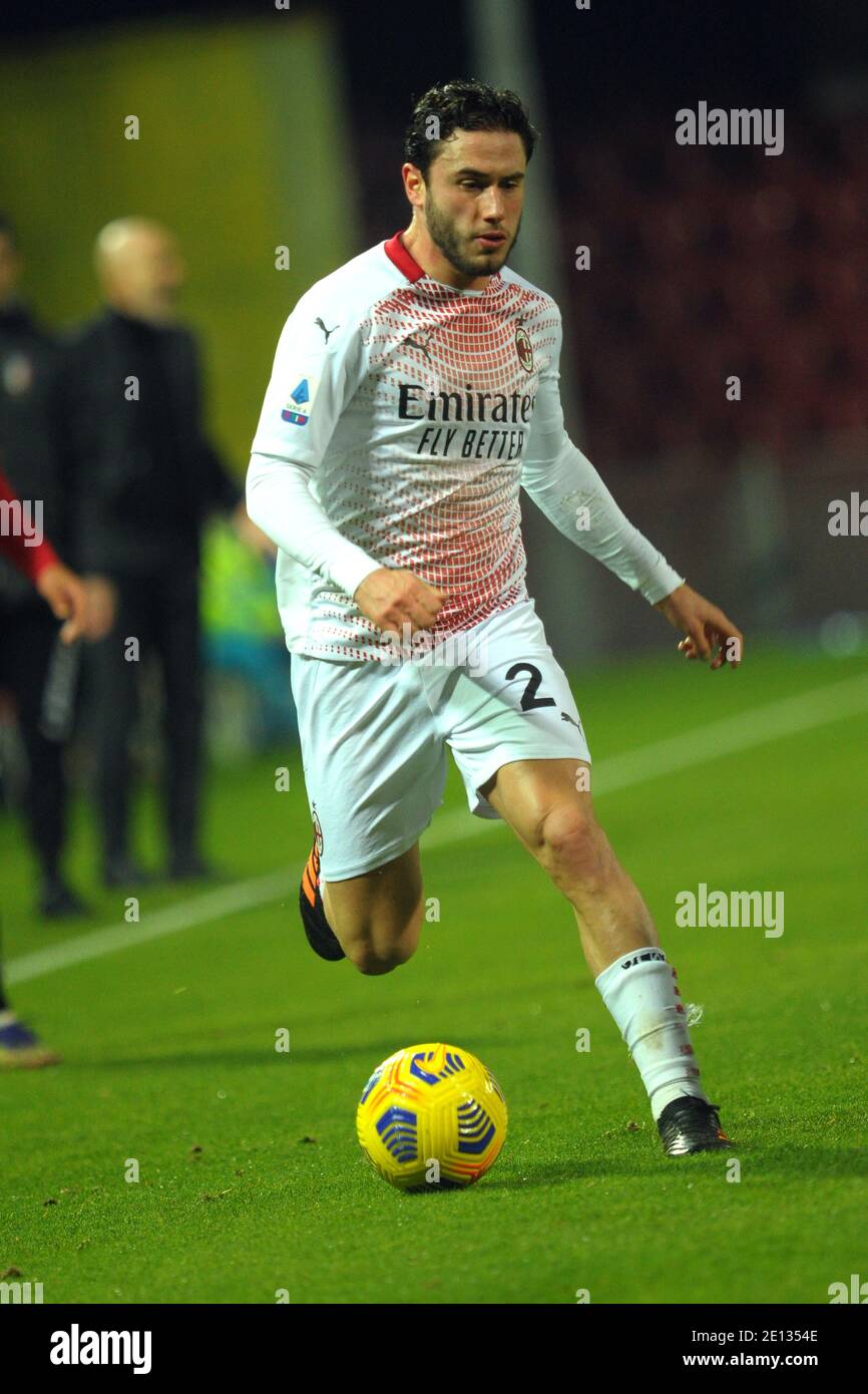 Benevento, Italie. 03ème janvier 2021. Davide Calabria ( AC MILAN ) pendant Benevento Calcio vs AC Milan, football italien série A match à benevento, Italie, janvier 03 2021 crédit: Independent photo Agency/Alay Live News Banque D'Images