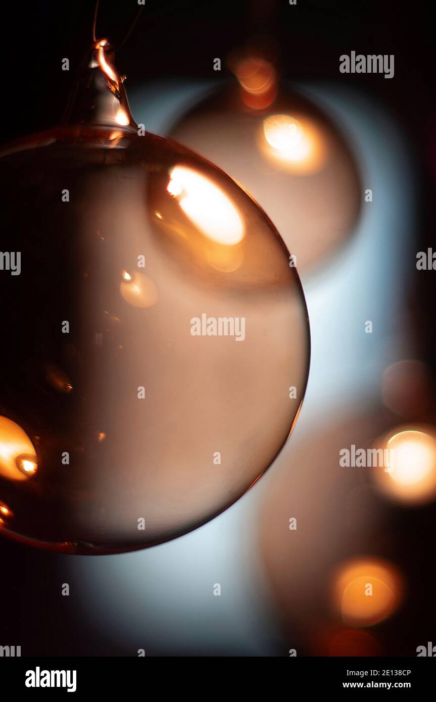 Boule de Noël en verre transparent Banque D'Images
