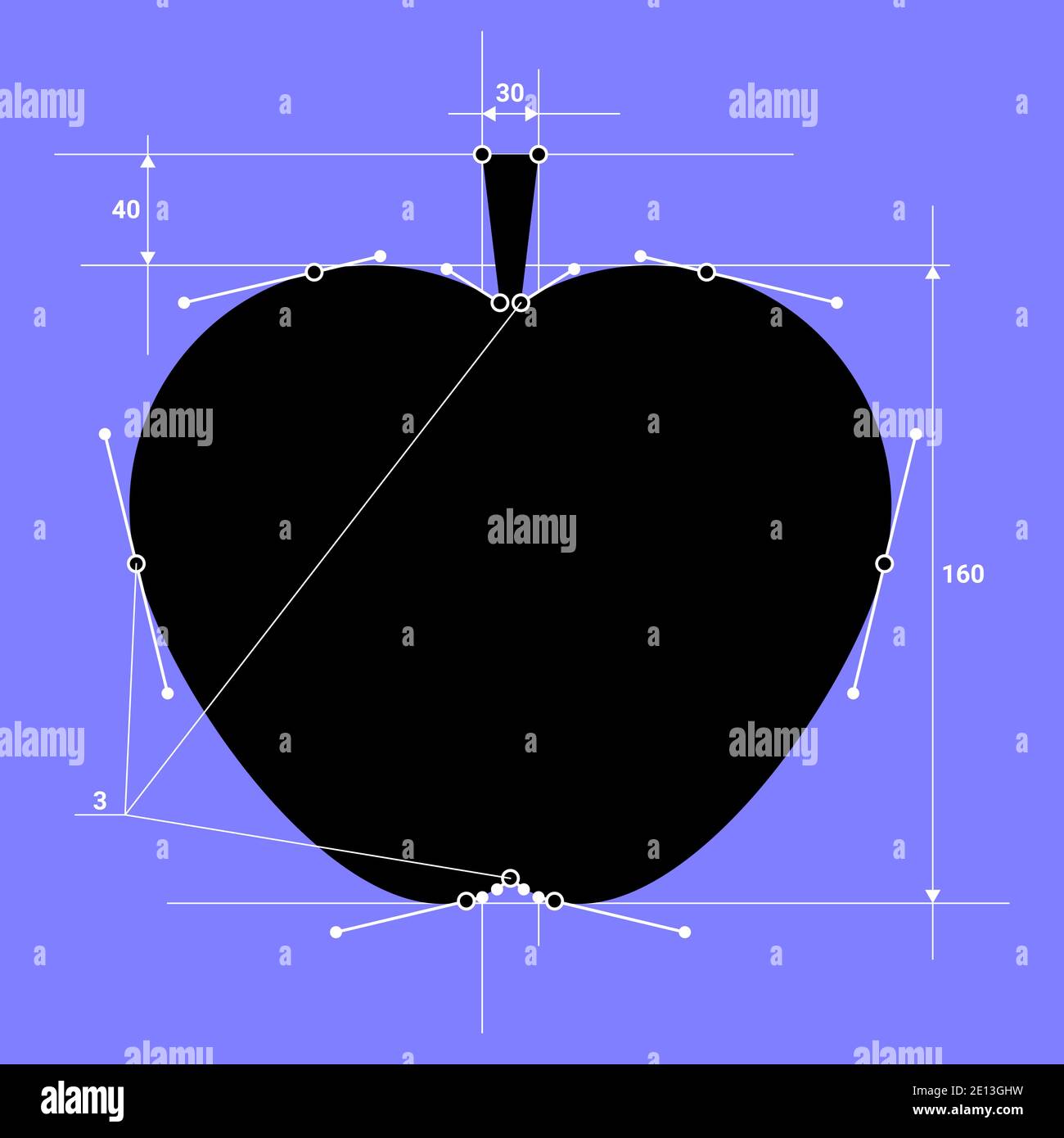 Pomme vectorielle de style structurel Illustration de Vecteur