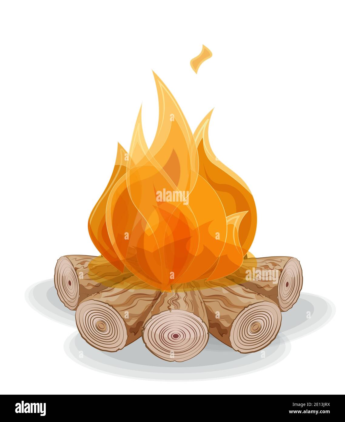 vecteur feu sur bois de chauffage, lutte en bois, pour cheminée ou feu, image à la main dessin style de dessin animé Illustration de Vecteur