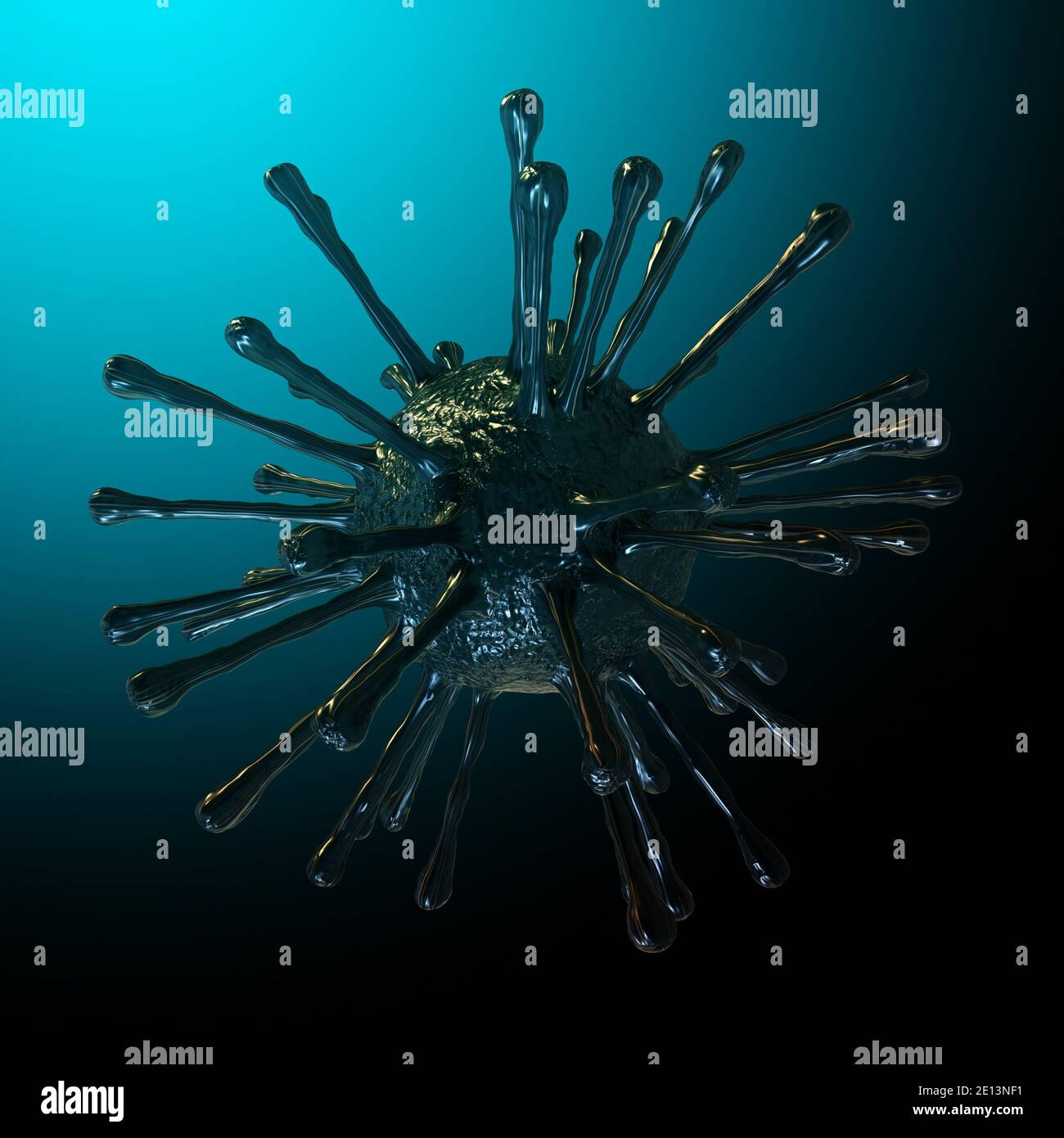 Coronavirus, particules Covid-19 flottant dans l'air, illustration du rendu concept.3d. Banque D'Images