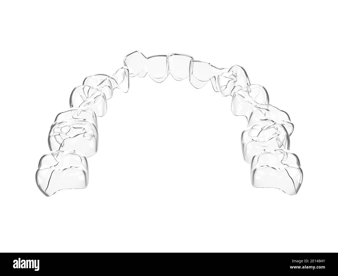 rendu 3d de l'outil d'alignement amovible invisalign redressant les dents sur du blanc arrière-plan Banque D'Images