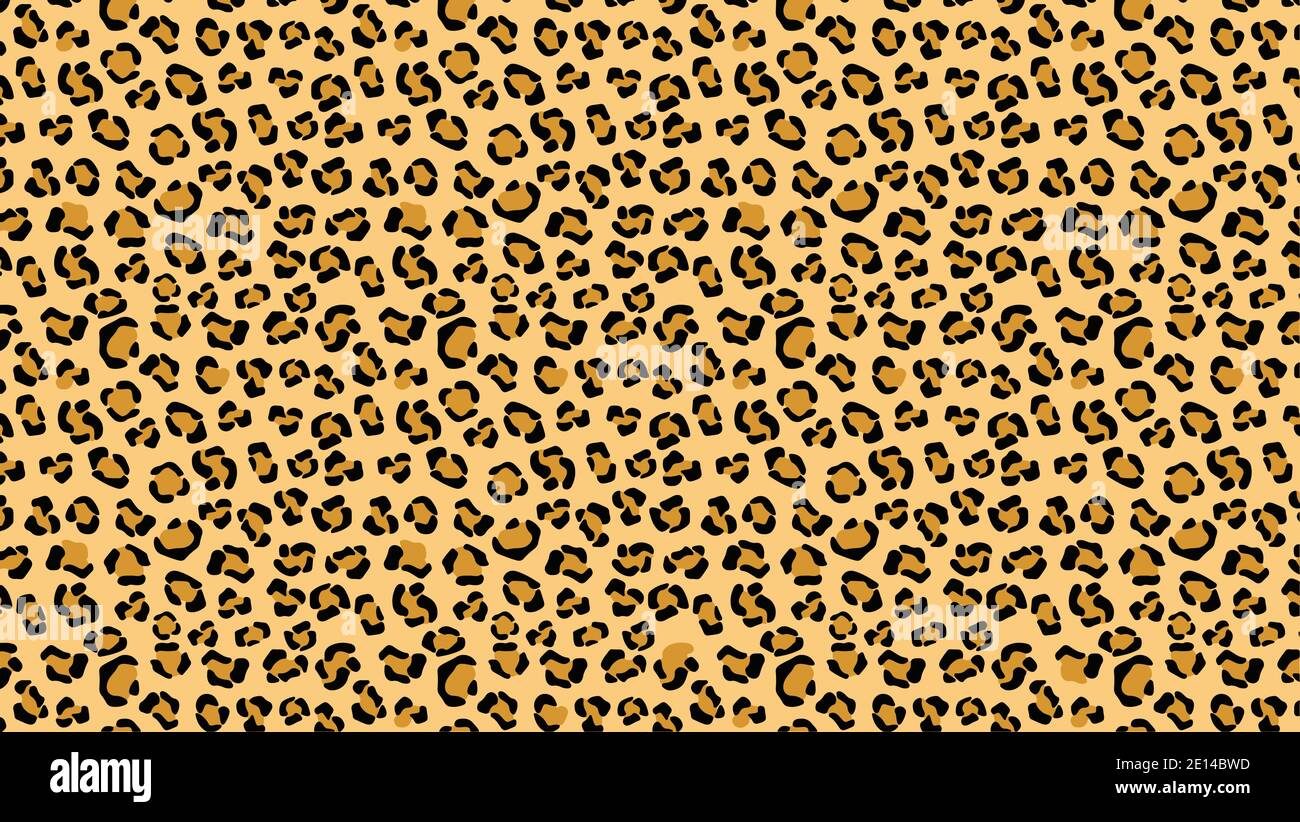 Peau de tigre avec arrière-plan jaune. Taches Panther avec contours de camouflage puma noirs. Illustration de Vecteur