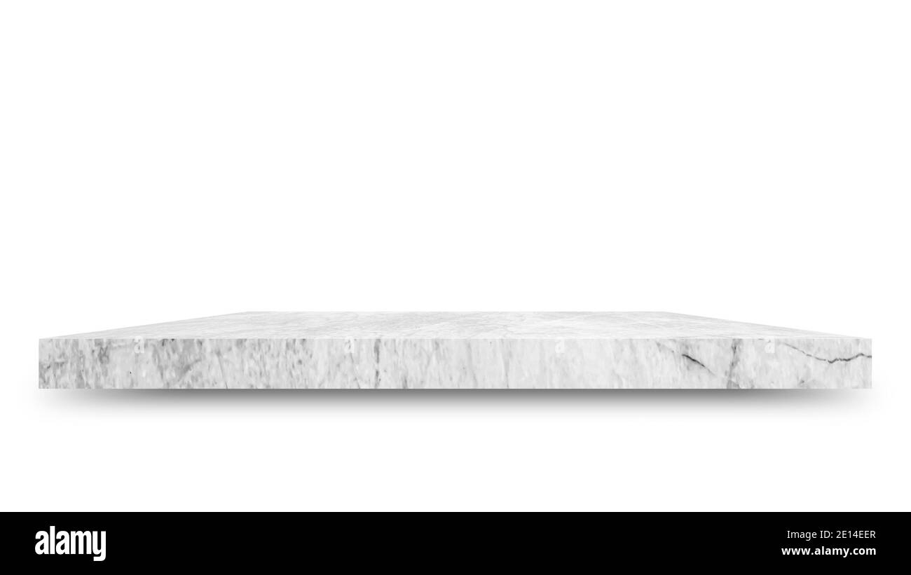 Marbre de tablette isolé sur un fond blanc et montage d'affichage pour le produit Embed Clipping Path séparé par des ombres noires. Banque D'Images