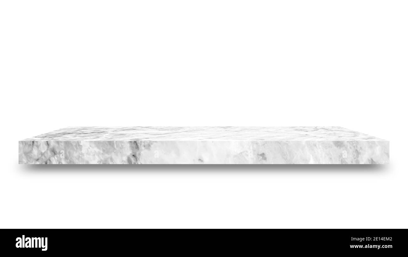 Marbre de tablette isolé sur un fond blanc et montage d'affichage pour le produit Embed Clipping Path séparé par des ombres noires. Banque D'Images