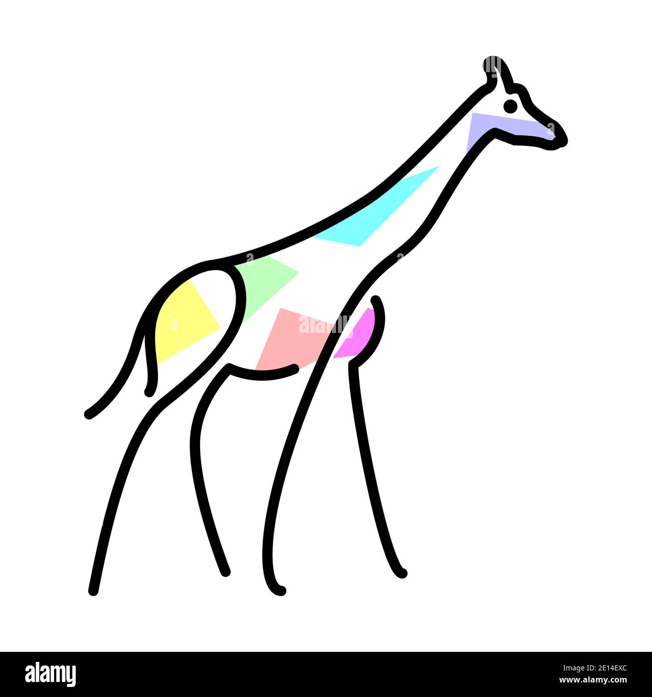 Girafe vectorielle en forme de remplissage Illustration de Vecteur