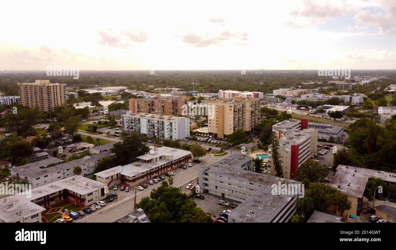 Photo aérienne logement appartements North Miami FL USA Banque D'Images