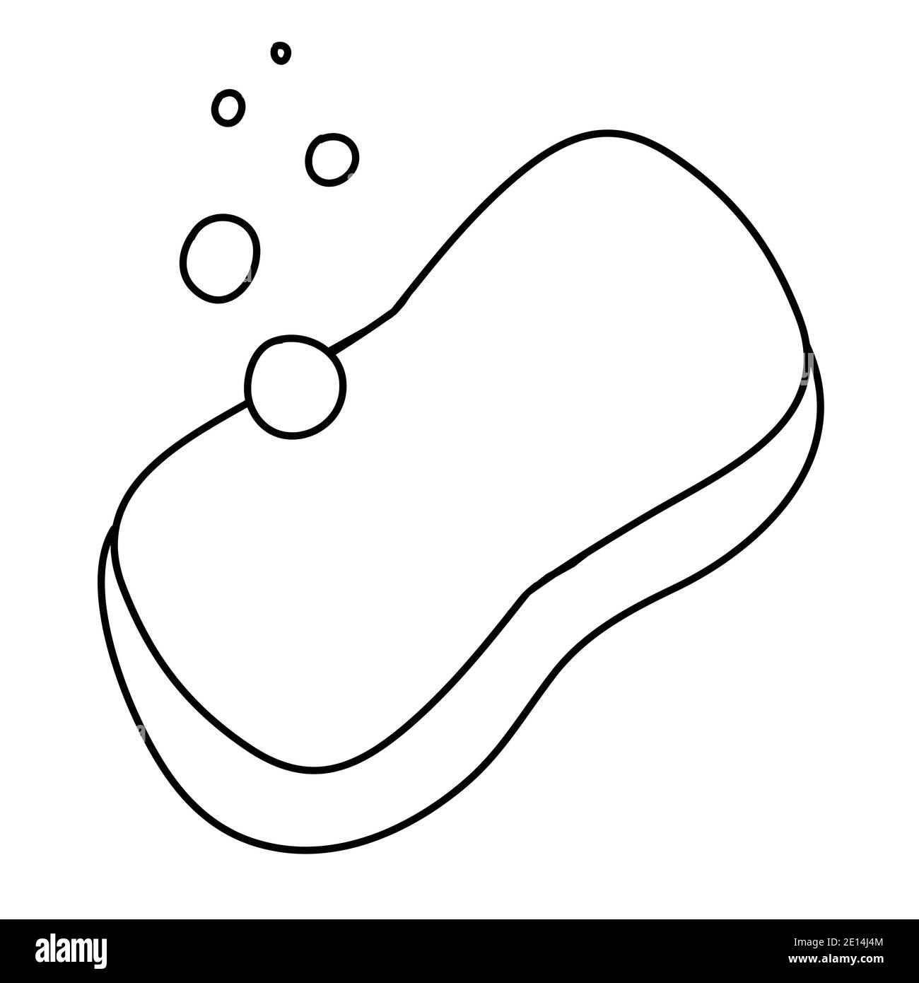 Barre de savon avec bulles de mousse, illustration noire et blanche de vecteur de caniche dessinés à la main Illustration de Vecteur