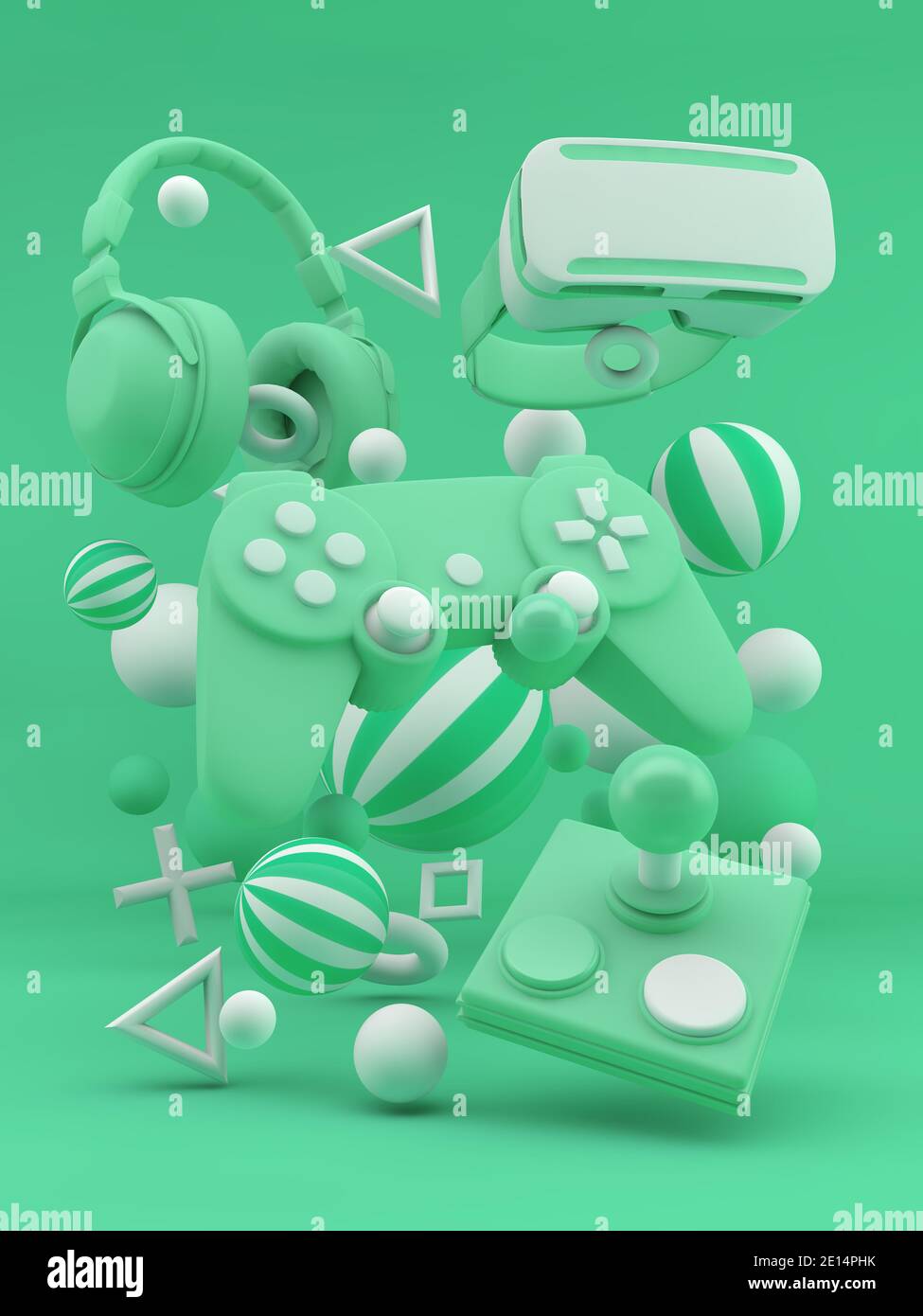 Création de gamepads, casques et lunettes VR rendu 3d Banque D'Images