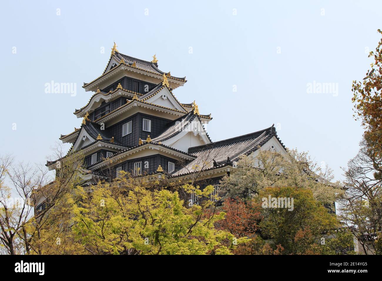 château d'okayama au japon Banque D'Images