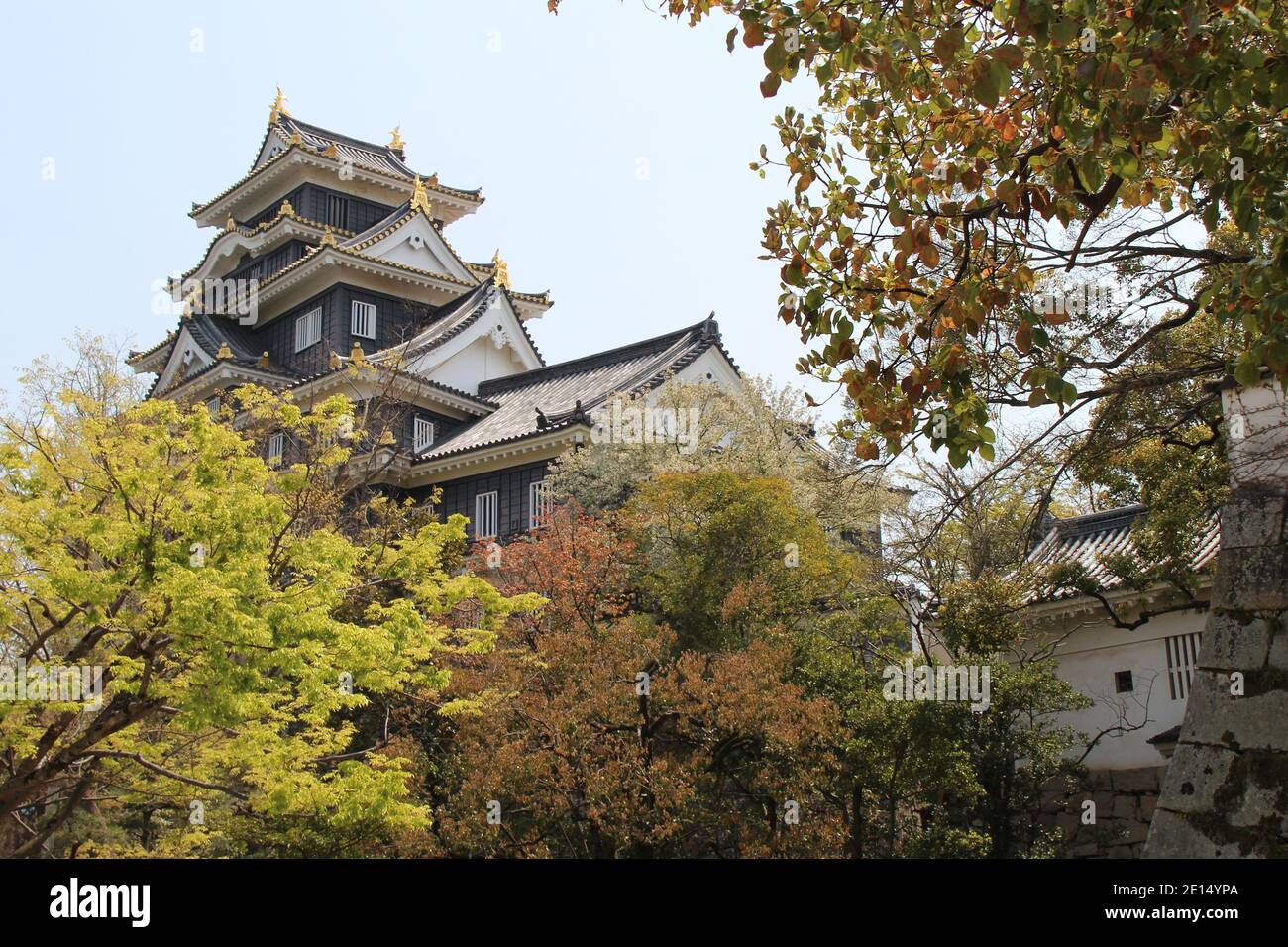 château d'okayama au japon Banque D'Images