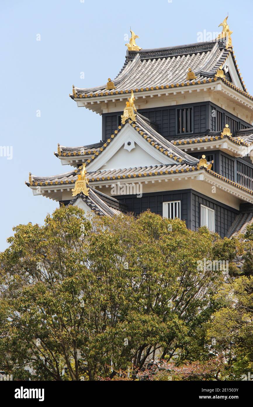 château d'okayama au japon Banque D'Images