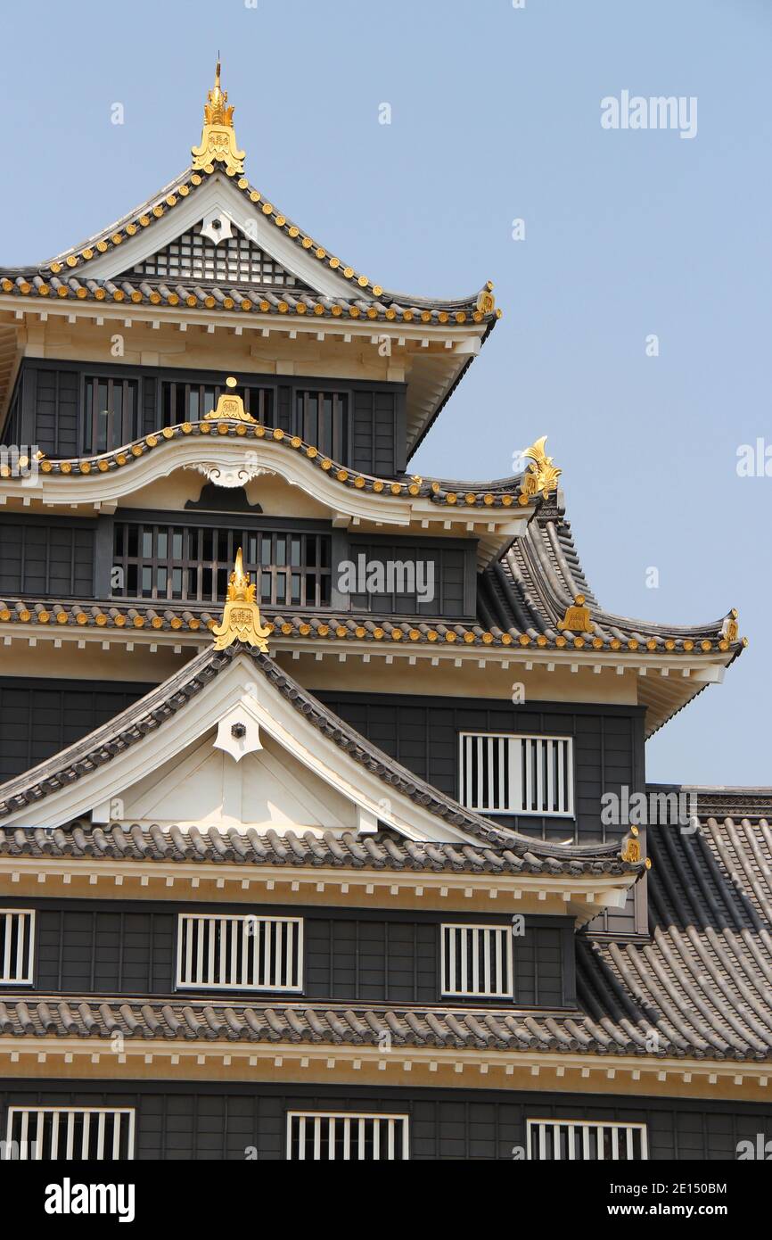 château d'okayama au japon Banque D'Images